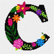 Pepita Needlepoint kit: Letter C Primary Floral, 7&quot; x 7&quot; - £39.87 GBP+