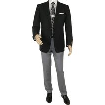 Men's RENOIR Classic Blazer Jacket 100% Wool Single breasted Notch 509-1 Black image 2