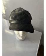 CLASSIC ITALY 62 Genuine Leather Cap Hat Black Men’s Made In Italy Used - $16.34