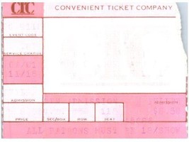 Vintage Stray Cats Ticket Stub November 18 1981 Ann Arbor Michigan - £27.17 GBP