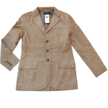 Polo Ralph Lauren Women&#39;s Suede Khaki Blazer Jacket $998 FREE WORLDWIDE ... - $513.01