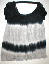 New Womens NWT Cable &amp; Gauge Tie Dye Soft Top M Navy Blue Gray Viscose SS  - £69.55 GBP