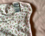 Vintage Oshkosh 36X26 Pink Fleece Baby Blanket Pink Floral jersey Backing - $36.21