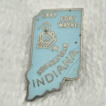 Indiana State Shape Pin Vintage Travel Souvenir Metal Enamel - $9.95