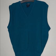 Par Four Sweater Vest Mens Teal Green XL V Neck Golf Casual Preppy - $26.97 CAD