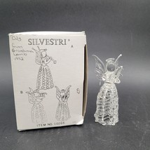 Beautiful Silvestri Blown Clear Glass Hanging Harp Angel Christmas Ornament 3&quot; - £9.54 GBP