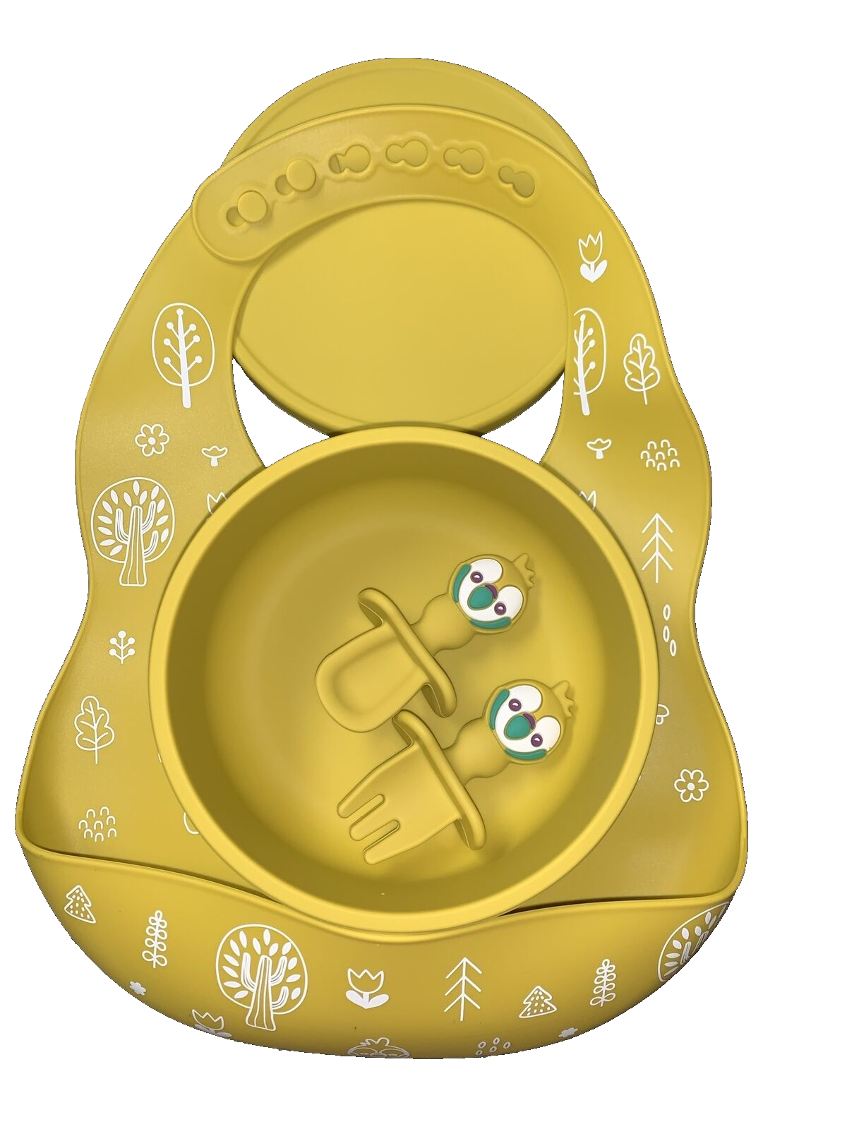 Bimbly Silicone tableware for kids. 5PC Yellow. - $7.80