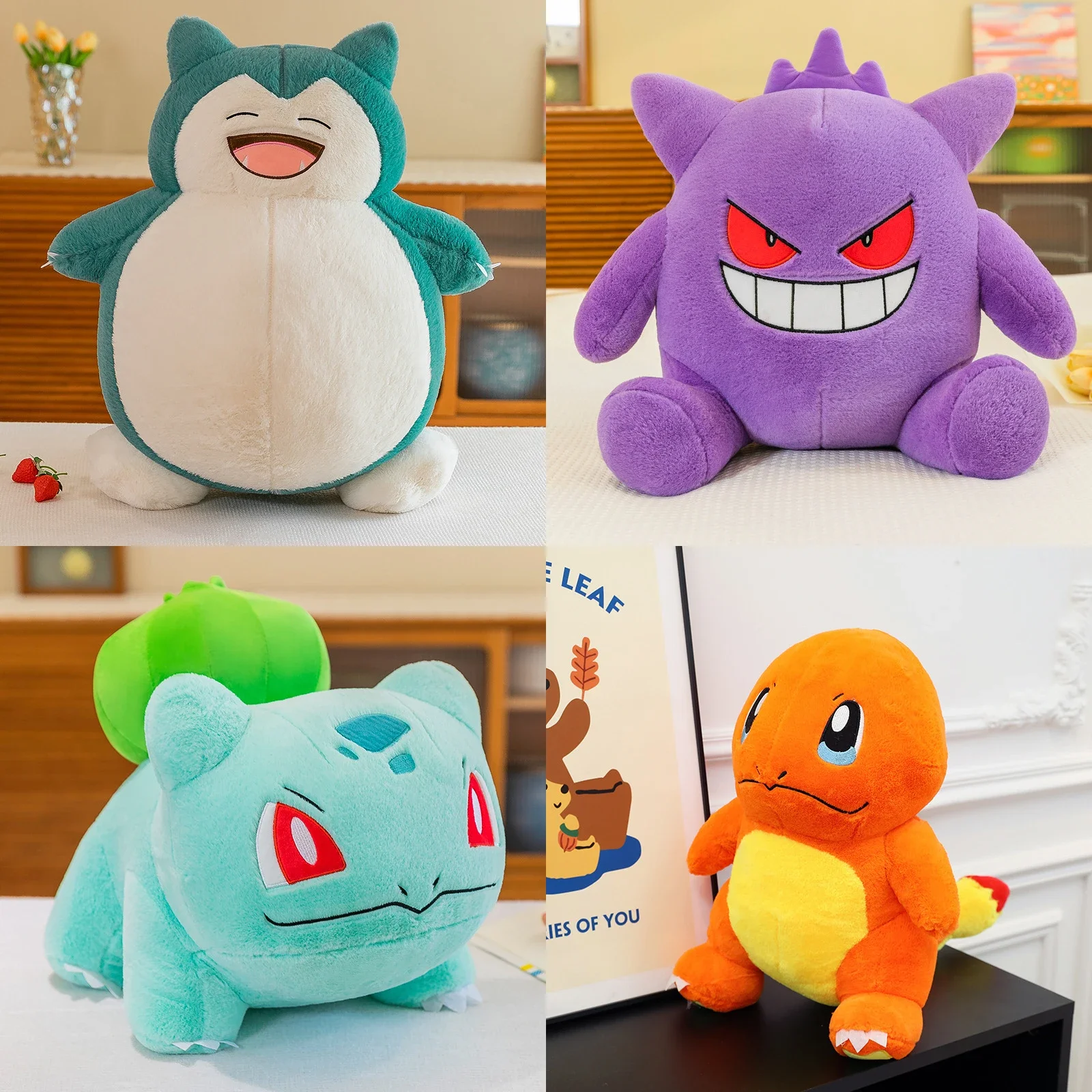 Pokemon Snorlax Charmander Plush Toy Kawaii Bulbasaur Gengar Cartoon Anime Plush - $19.80