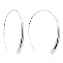 Handmade Pull Through Earrings 925 Sterling Silver Earrings Hypoallergenic Open  - £28.04 GBP
