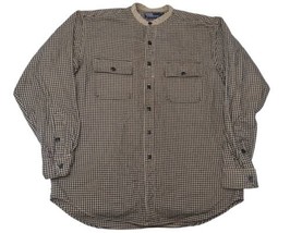 Vintage Polo Ralph Lauren Men&#39;s Thick Cotton Shirt Size L Houndstooth Ma... - £23.43 GBP