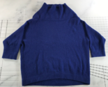 Autumn Cashmere Sweater Womens Large Royal Blue Long Sleeve Rib Knit Cow... - £42.82 GBP