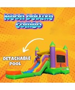 Inflatable Neon Rental Bounce House Combo Water Slide Pool DRY with BLOWER - $1,925.00