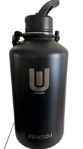 1 Gal Black Water Bottle Insulated 128oz Heavy Stainless Steel W 3 Lid... NEW - £46.31 GBP