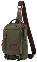 EuroSport Olive Messenger Sling Canvas Shoulder Bag Rucksack Travel Spor... - $36.62
