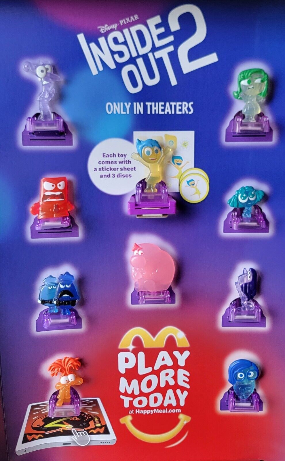 INSIDE OUT 2 Complete Set 10 Happy Meal Toys McDonalds June 2024 Pixar Disney - $45.80