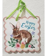 Easter Spring Bunny Rabbit HAPPY EASTER  Metal Hanging Wall Decoration NEW - £11.86 GBP
