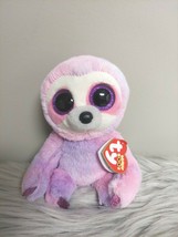 Ty Beanie Boos Dreamy Sloth Pink Purple 6&quot; Push Stuffed Animal Toy NWT - £11.67 GBP