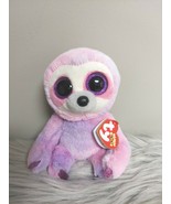 Ty Beanie Boos Dreamy Sloth Pink Purple 6&quot; Push Stuffed Animal Toy NWT - £11.67 GBP