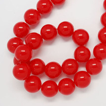 105 Red Glass Beads Bulk Jelly 8mm Round 32&quot; Strand Jewelry Supplies - £4.35 GBP