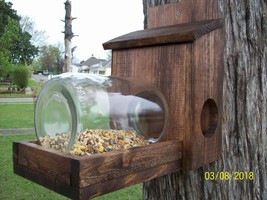 PLANS ONLY Jar Squirrel Feeder Woodworking Pattern Bird Seed Rustic Cabin Farm   - £7.18 GBP