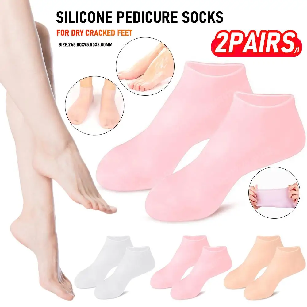 2/4Pcs Silicone Foot Care Socks Anti Cracking Moisturizing Gel Sock Crac... - $12.22+