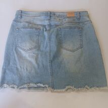 Denim Blvd Los Angeles DSK27129 Women's L Blue Mini Skirt Stretch with Ornaments image 2