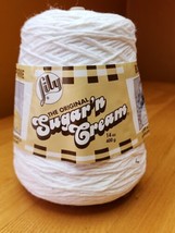 Lily Sugar&#39;n Cream Cotton Cone Yarn, 14 oz, White , 1 Cone - £15.86 GBP