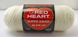Red Heart Super Saver Worsted Medium Weight Yarn - 1 Skein Color Soft White #316 - $8.50