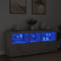Sideboard with LED Lights Concrete Grey 162x37x67 cm - £113.37 GBP