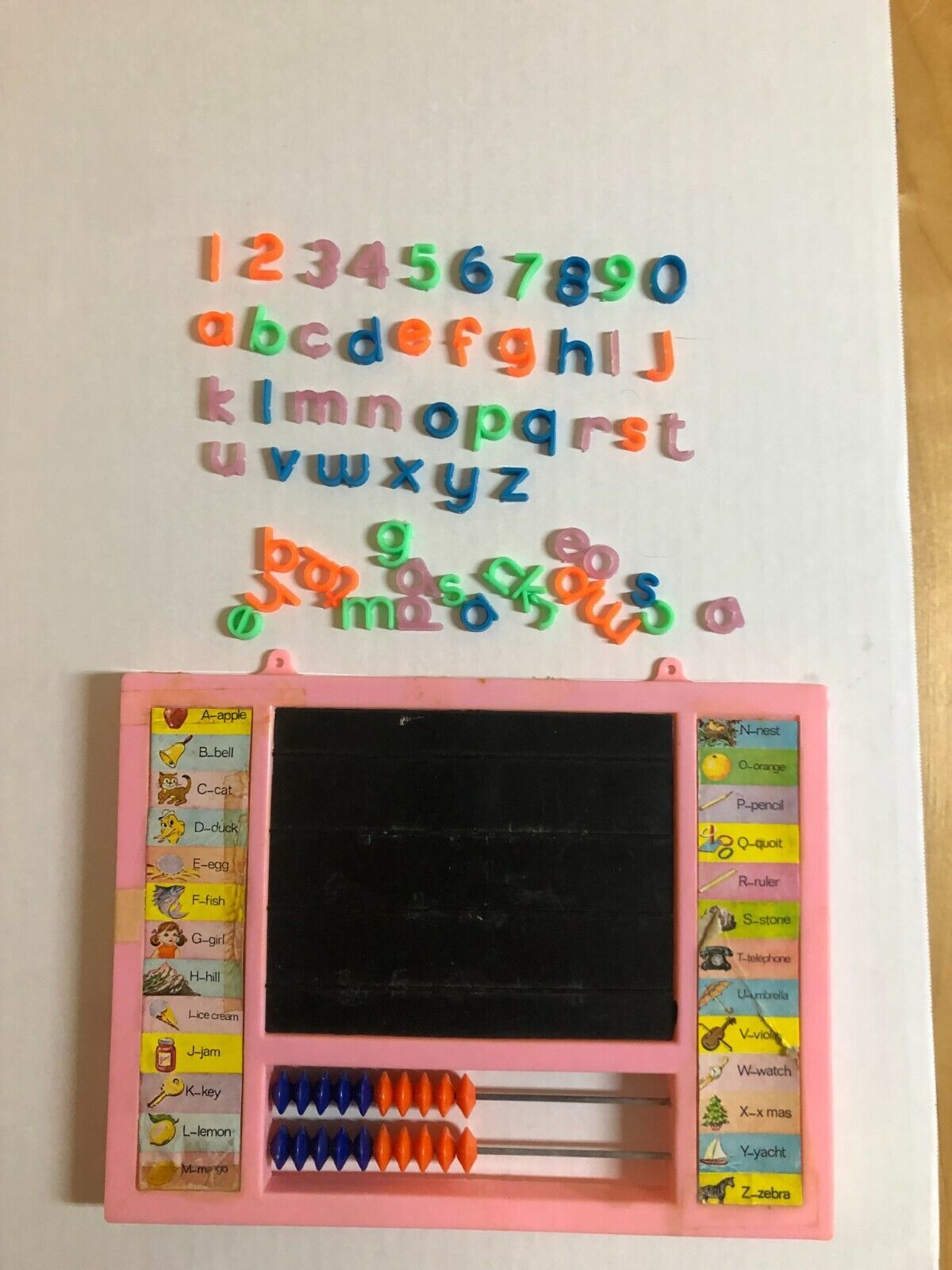 Spelling board and abacus with letters Vintage 1960&#39;s - $6.25