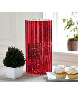12&quot; Oversized Illuminated Fluted Mercury Glass Hurricane by Valerie in Red - £154.87 GBP