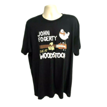 John Fogerty Live At Woodstock Mens Black Graphic T-Shirt XL Cotton Rock... - $19.79