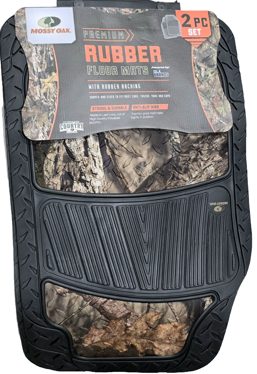Mossy Oak Premium Rubber Automotive Floor Mats 2 Pc Set Durable Anti Sli... - $44.99
