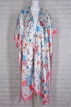 PAPARAZZI Open Front Kimono Duster Layering White Blue Pink Floral NWT One Size - £38.94 GBP