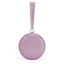 Round  Evening Bag Fashion Champagne Party Handbag Shiny Rhinestones Chain Bags  - £73.13 GBP