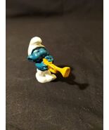 Smurfs Trumpet Smurf Playing Jazz Horn 20047 Trumpeter Rare Vintage Figu... - $151.69 MXN