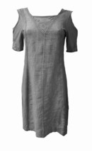 Maloka: Cutout Shoulder Princess Seam Linen Stretch Dress (1 Left in Off... - £61.23 GBP