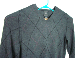 Jos. A. Bank Traveler Sweater Mens L Merino Wool V Neck Gray Black Maroo... - $24.05