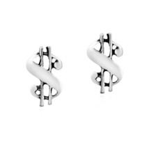 Tendance &quot; USA &quot; Dollar Signe Boucles D&#39;Oreilles En 14K Plaqué or Blanc ... - £16.42 GBP