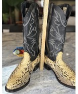 Larry Mahan men’s cowboy boots in python snake skin leather size 10.5 D - $850.00