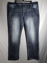 Southpole Men&#39;s Stretch Straight Leg Faded Dark Wash Denim Jeans Size 46x34 - £31.73 GBP