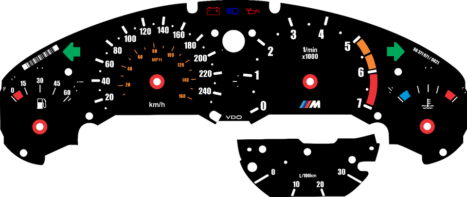 BMW e36 Instrument Cluster Replacement, MPH and KM/H are avaliable - $64.35