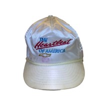 VTG The Heartbeat of America Embroidered Rope Nylon Slideback Men White ... - £29.21 GBP