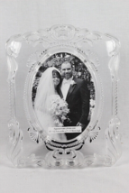 Mikasa Princess Crystal Glass Wedding Photo Frame Oval 5" x 7" H - $29.69