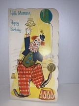 Vintage 1960’s Paramount Happy Birthday Mommy Clown Greeting Card - $4.94