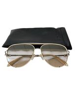 Quay Australia High Key Twist Aviator Sunglasses Silver Champagne Flash ... - $88.11