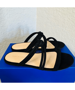 Stuart Weitzman Twist Knot Leather Slide Sandal, Designer Size 8, Black,... - $2,588.34 MXN