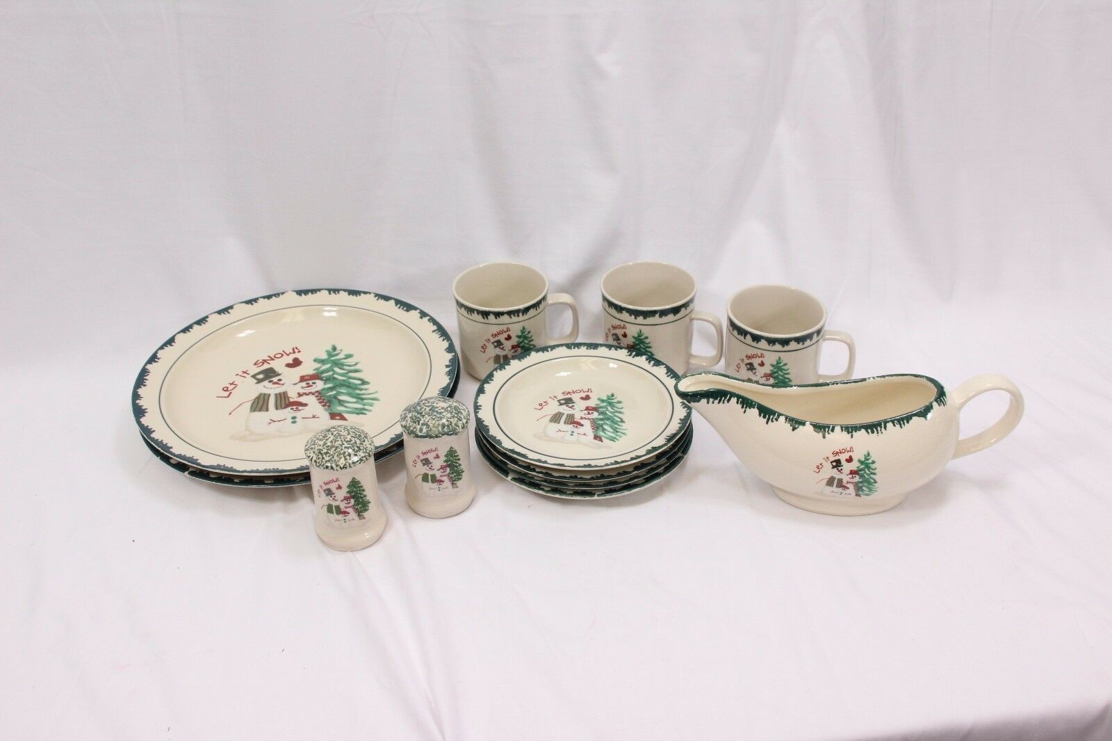 Atico Let it Snow Christmas Dishes Snowmen Lot of 11  Xmas - $24.49