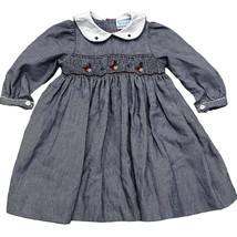 Best &amp; Co. Smocked Black/White Girls Collared Dress Embroidered Ducks 9 ... - £30.69 GBP