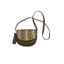 Street Level Crossbody Handbag Brown With Reptile Embossed Flap 7&quot; Womens - £15.57 GBP